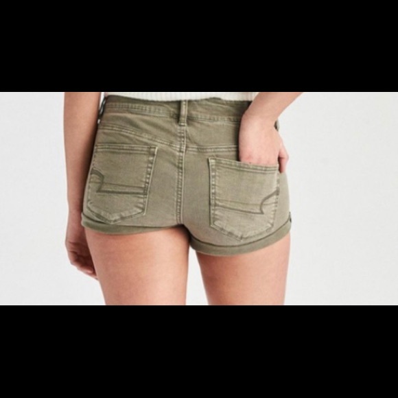 American Eagle Green High Rise Shorts - Picture 3 of 6